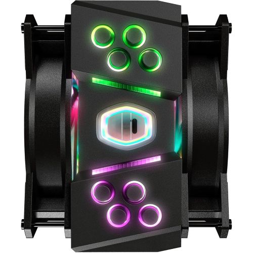  Cooler Master MasterAir MA410M 28 Addressable RGB LED Lighting CPU Air Cooler 4 Heat Pipes, Thermal Sensor, Dual Master MF120R Fans (MAM-T4PN-218PC-R1)