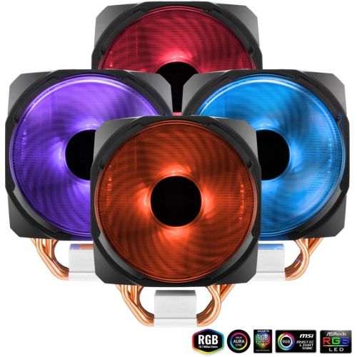  Cooler Master MAP-T6PN-218PC-R1 RGB CPU Air Cooler 6 CDC Heat Pipes Master Fan 120mm IntelAMD AM4 Support