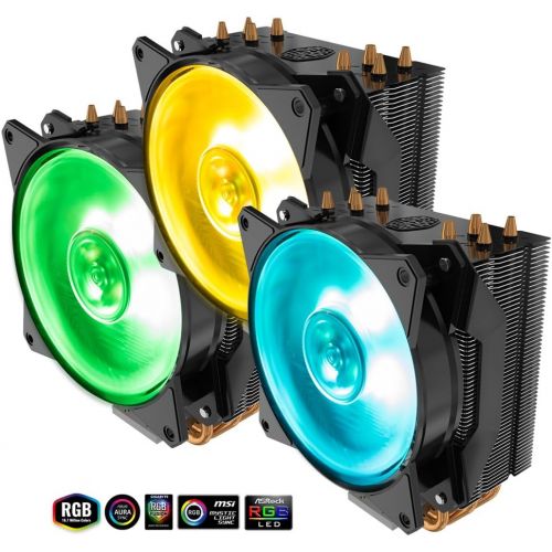  Cooler Master MA410P RGB CPU Air Cooler 4 CDC Heat Pipes Master Fan 120mm IntelAMD AM4 Support