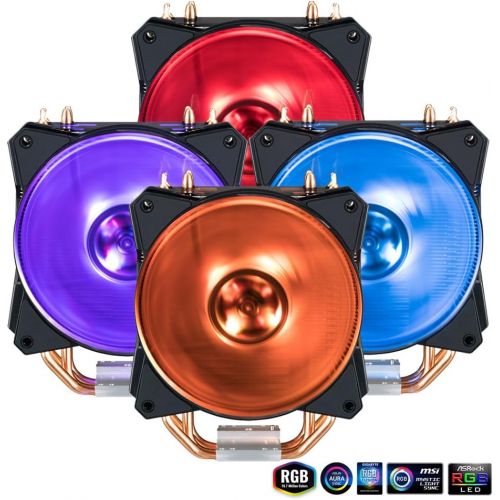  Cooler Master MA410P RGB CPU Air Cooler 4 CDC Heat Pipes Master Fan 120mm IntelAMD AM4 Support