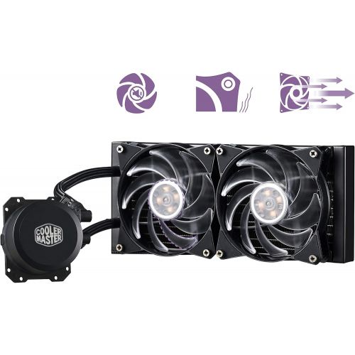  Cooler Master MasterLiquid ML240L RGB AIO CPU Liquid Cooler 240mm Radiator, All-in-One, Dual Dissipation Pump MLW-D24M-A20PC-R1