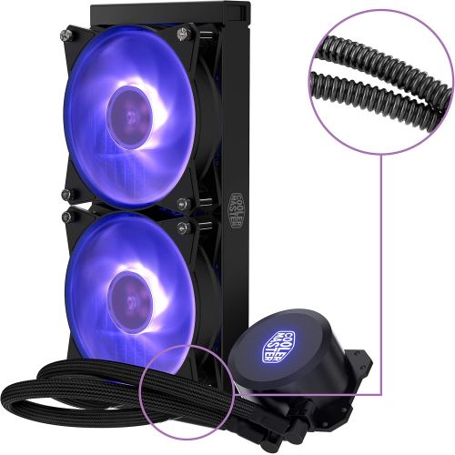  Cooler Master MasterLiquid ML240L RGB AIO CPU Liquid Cooler 240mm Radiator, All-in-One, Dual Dissipation Pump MLW-D24M-A20PC-R1