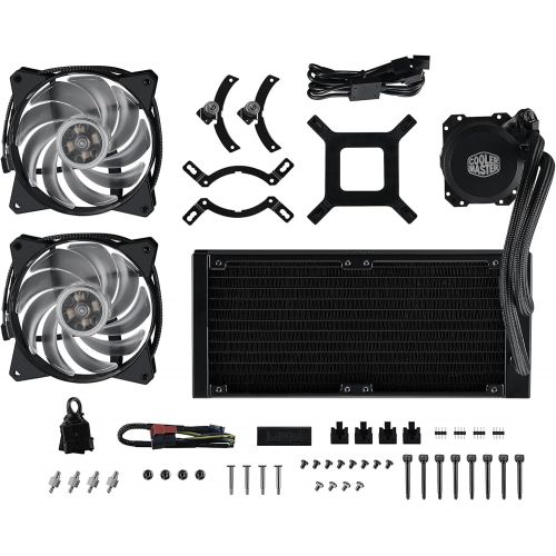  Cooler Master MasterLiquid ML240L RGB AIO CPU Liquid Cooler 240mm Radiator, All-in-One, Dual Dissipation Pump MLW-D24M-A20PC-R1