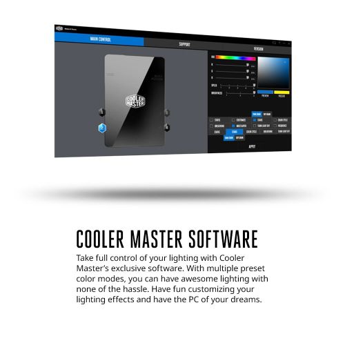  Cooler Master RGB LED Controller for Computer Case Fans, with Software, 4 Connecting Ports, Multiple Light Modes, Color Customization, Computer Cases CPU Coolers and Radiators