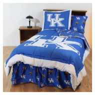 Cooler Trend 6 Pc NCAA University of Kentucky Wildcats Comforter Twin Vibrant Box Stitched Design Team Logo Printed Basket Ball Boys Bedding Trendy Sports Patterned Look Lightweight Reversible