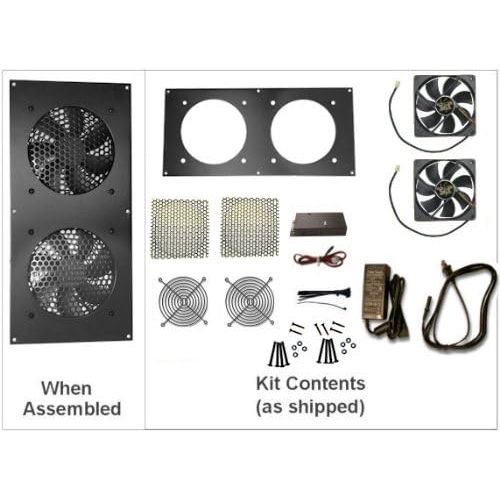  Coolerguys Pre-Set Thermal Controlled Cooling Kits for Cabinets, AV, and Components (Single 120mm, Thermal Plastic)