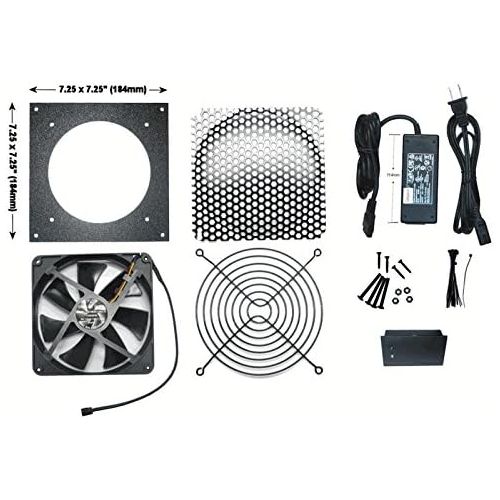  Coolerguys Pre-Set Thermal Controlled Cooling Kits for Cabinets, AV, and Components (Single 120mm, Thermal Plastic)