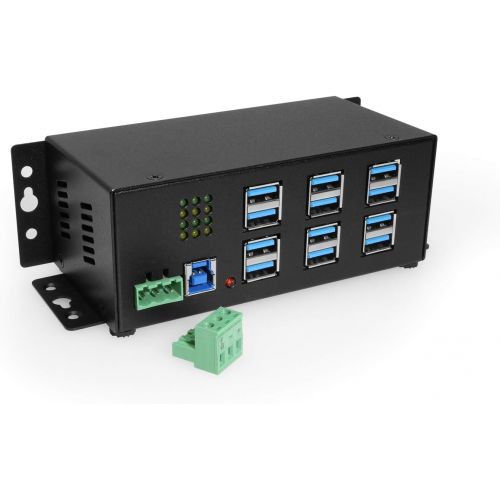  USBGear Coolgear Industrial 12-Port USB 3.0 Powered Hub for PC-MAC DIN-RAIL Mount