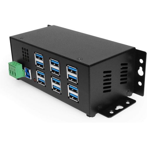  USBGear Coolgear Industrial 12-Port USB 3.0 Powered Hub for PC-MAC DIN-RAIL Mount