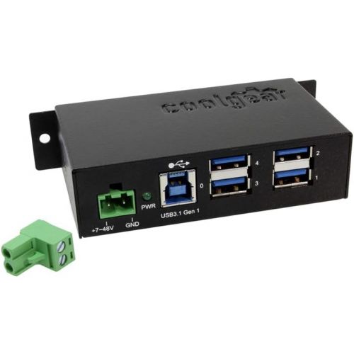  USBGear Coolgear Industrial 12-Port USB 3.0 Powered Hub for PC-MAC DIN-RAIL Mount