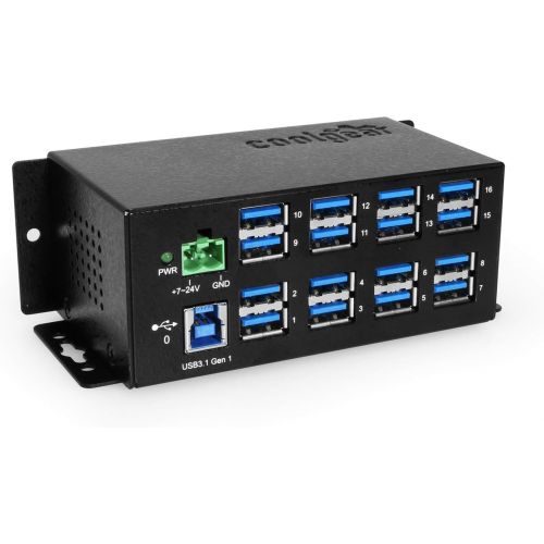  USBGear Coolgear Industrial 12-Port USB 3.0 Powered Hub for PC-MAC DIN-RAIL Mount