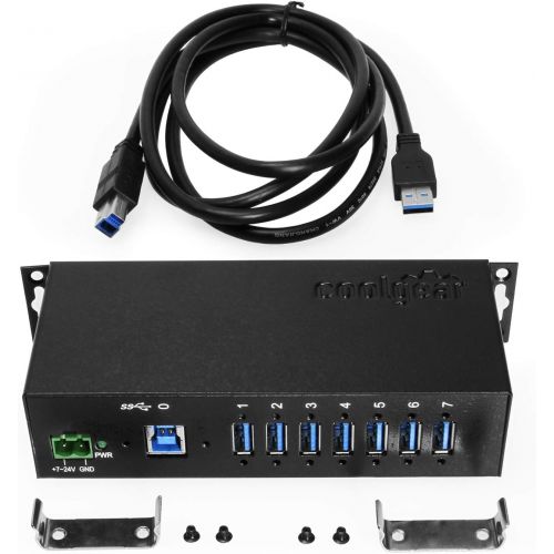  USBGear Coolgear Industrial 12-Port USB 3.0 Powered Hub for PC-MAC DIN-RAIL Mount