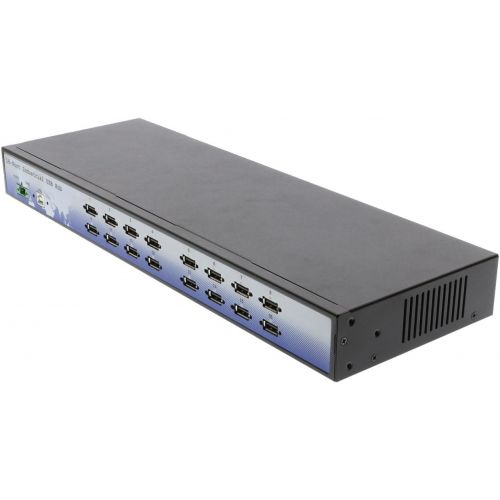  Coolgear CoolGear Industrial 16 Port Rack Mountable USB 2.0 Hub, Built in Internal Power Supply.