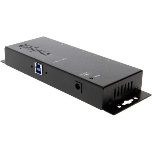  Coolgear 7 port USB 3.0 Industrial Hub with 350 Watt Surge Protection and 15KV ESD protection, integrated Mounting brackets, 12V 3amp Power Supply Included.