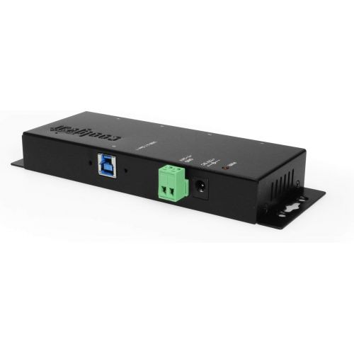  Coolgear 7 port USB 3.0 Industrial Hub with 350 Watt Surge Protection and 15KV ESD protection, integrated Mounting brackets, 12V 3amp Power Supply Included.