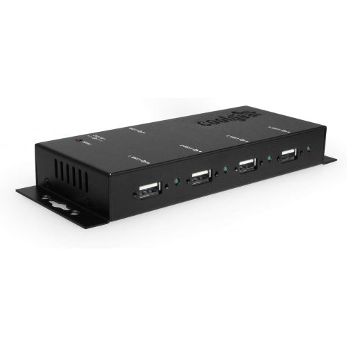  Coolgear 7 port USB 3.0 Industrial Hub with 350 Watt Surge Protection and 15KV ESD protection, integrated Mounting brackets, 12V 3amp Power Supply Included.