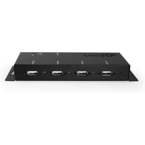  Coolgear 7 port USB 3.0 Industrial Hub with 350 Watt Surge Protection and 15KV ESD protection, integrated Mounting brackets, 12V 3amp Power Supply Included.