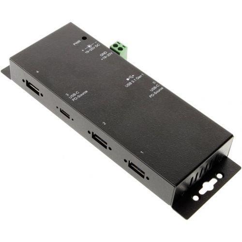  Coolgear 7 port USB 3.0 Industrial Hub with 350 Watt Surge Protection and 15KV ESD protection, integrated Mounting brackets, 12V 3amp Power Supply Included.