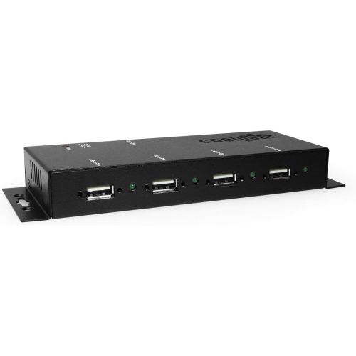  Coolgear 7 port USB 3.0 Industrial Hub with 350 Watt Surge Protection and 15KV ESD protection, integrated Mounting brackets, 12V 3amp Power Supply Included.