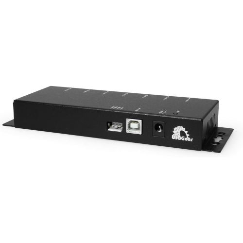  Coolgear 7 port USB 3.0 Industrial Hub with 350 Watt Surge Protection and 15KV ESD protection, integrated Mounting brackets, 12V 3amp Power Supply Included.