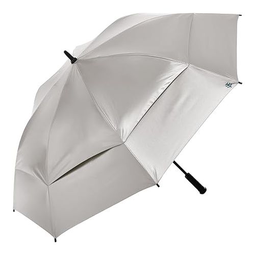  Coolibar UPF 50+ 62 Inch Tournament Golf Umbrella - Sun Protective (One Size- Silver)