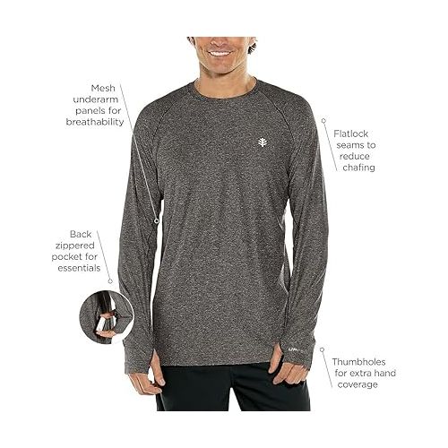  Coolibar UPF 50+ Men's Agility Long Sleeve Performance T-Shirt - Sun Protective