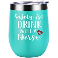 [아마존 핫딜]  [아마존핫딜]Safety First, Drink with a Nurse - Funny Nurse Gifts for Women - Nurses Week, Graduation, Birthday Gift for RN, L&d nurse, ER Nurse, New Nurse, Friends, Coworkers - Coolife 12 oz W