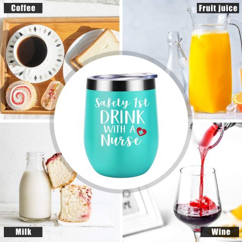  [아마존 핫딜]  [아마존핫딜]Safety First, Drink with a Nurse - Funny Nurse Gifts for Women - Nurses Week, Graduation, Birthday Gift for RN, L&d nurse, ER Nurse, New Nurse, Friends, Coworkers - Coolife 12 oz W