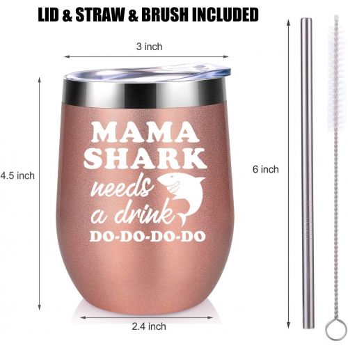  [아마존 핫딜]  [아마존핫딜]Mama Shark Needs a Drink Do Do - Mommy Shark Gifts for Mom Birthday - Funny Mom Shark 30th, 40th Bday Presents for New Mom, Best Mom, Wife from Daughter, Son, Husband - Coolife 12