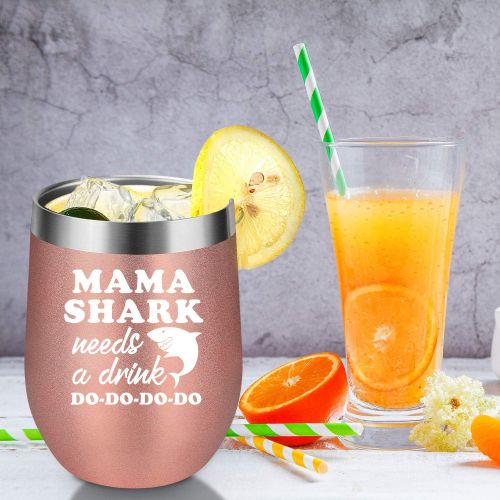  [아마존 핫딜]  [아마존핫딜]Mama Shark Needs a Drink Do Do - Mommy Shark Gifts for Mom Birthday - Funny Mom Shark 30th, 40th Bday Presents for New Mom, Best Mom, Wife from Daughter, Son, Husband - Coolife 12