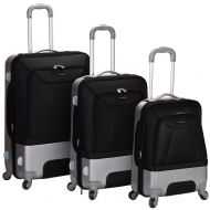 Coolife Rockland Luggage Rome Polycarbonate 3 Piece Luggage Set, Black, One Size