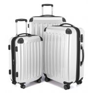 Coolife HAUPTSTADTKOFFER Luggage Sets Alex UP Hard Shell Luggage with Spinner Wheels 3 Piece Suitcase TSA Black