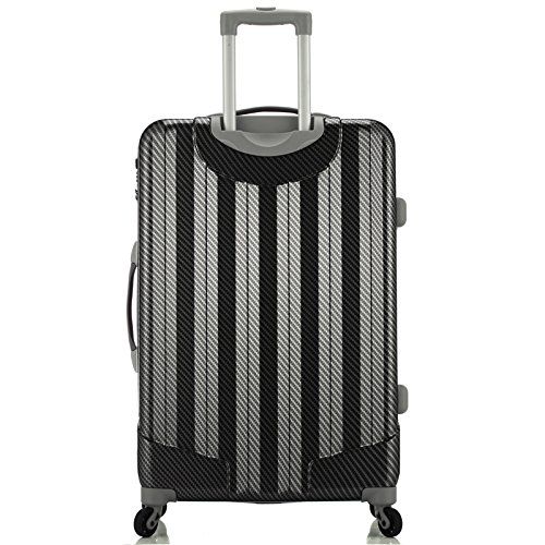  Coolife Rockland Barcelona 3 Polycarbonate/abs Set with 6 Pc. Travel Set & Luggage Cover, Black