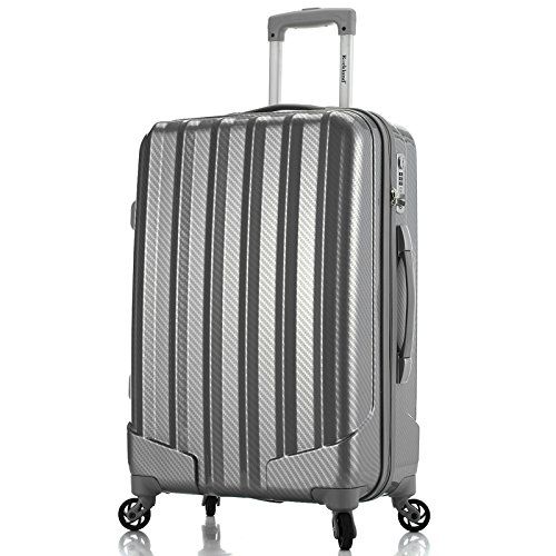  Coolife Rockland Barcelona 3 Polycarbonate/abs Set with 6 Pc. Travel Set & Luggage Cover, Black