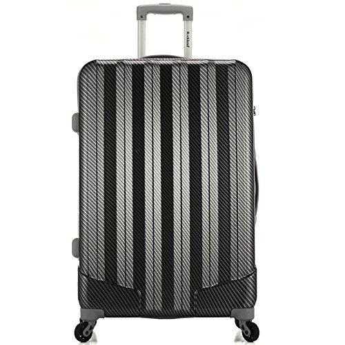  Coolife Rockland Barcelona 3 Polycarbonate/abs Set with 6 Pc. Travel Set & Luggage Cover, Black