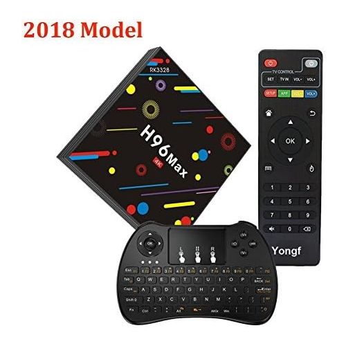  Coolifer TV Box, H96 MAX Android 7.1 Box RK3328 Quad Core 4GB 32GB Supporting 4K (60Hz) Full HD H.265 Dual WiFi BT 4.1 Smart Media Player With H9 Wireless Keyboard