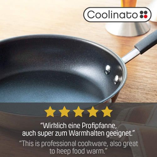  Coolinato Pfanne 20 cm beschichtet Edelstahl Bratpfanne fuer Gas Ceran Elektro Induktion