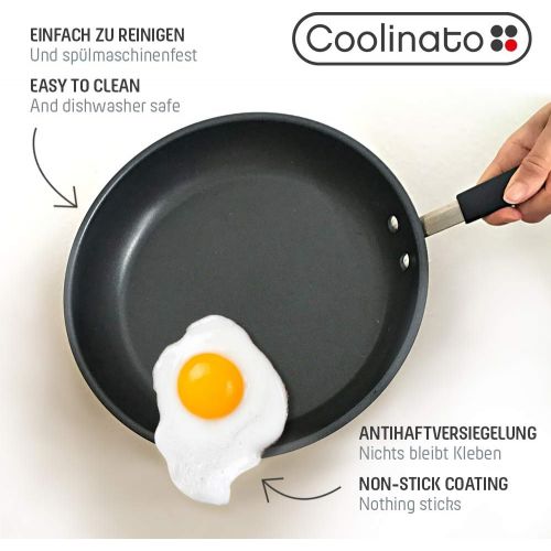  Coolinato Pfanne 20 cm beschichtet Edelstahl Bratpfanne fuer Gas Ceran Elektro Induktion