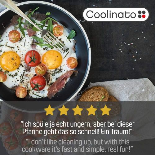  Coolinato Pfanne 20 cm beschichtet Edelstahl Bratpfanne fuer Gas Ceran Elektro Induktion