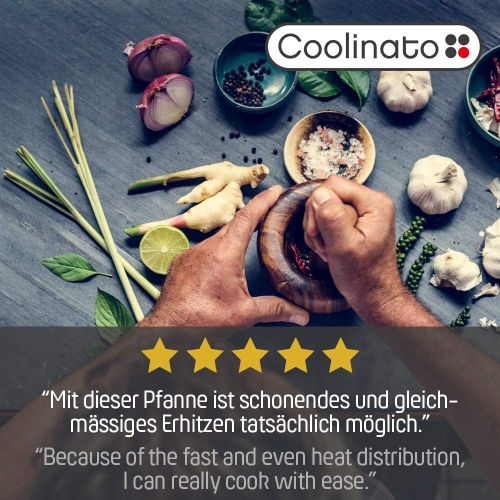  Coolinato Pfanne 20 cm beschichtet Edelstahl Bratpfanne fuer Gas Ceran Elektro Induktion