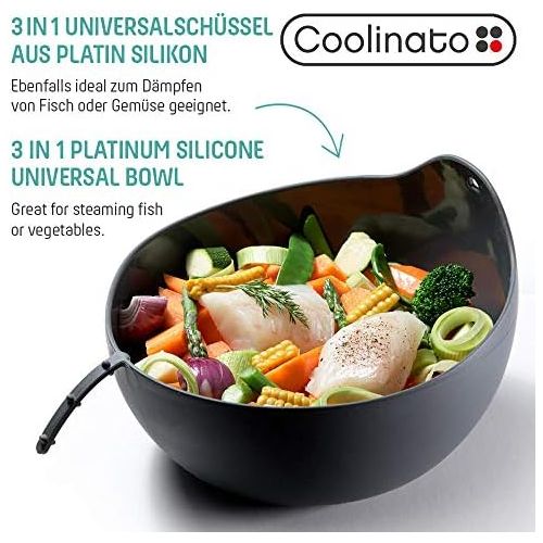  [아마존베스트]Coolinato, universal 3-in-1 silicone bowl, bread baking mould for baking, mixing and steaming, heat-resistant up to 230 °C, 24 cm