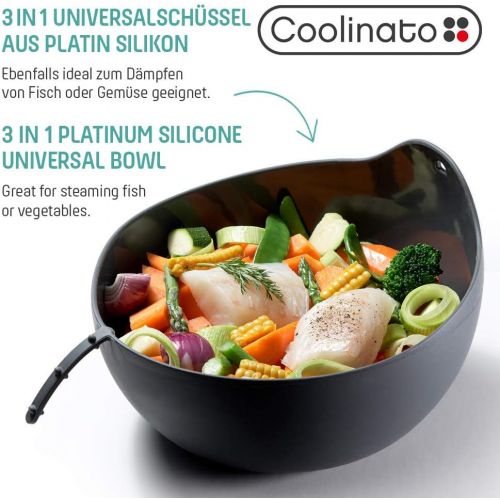  [아마존베스트]Coolinato, universal 3-in-1 silicone bowl, bread baking mould for baking, mixing and steaming, heat-resistant up to 230 °C, 24 cm