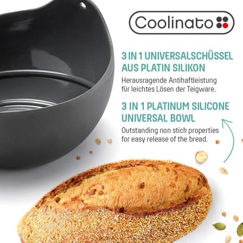  [아마존베스트]Coolinato, universal 3-in-1 silicone bowl, bread baking mould for baking, mixing and steaming, heat-resistant up to 230 °C, 24 cm