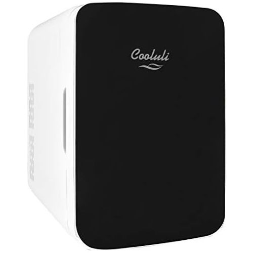  [아마존베스트]Cooluli Infinity Black 10 Liter Compact Portable Cooler Warmer Mini Fridge for Bedroom, Office, Dorm, Car - Great for Skincare & Cosmetics (110-240V/12V)