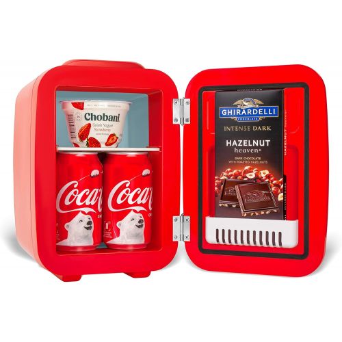  [아마존베스트]Coca-Cola Vintage Chic 4L Cooler/Warmer Mini Fridge by Cooluli for Cars, Road Trips, Homes, Offices and Dorms (110V/12V)