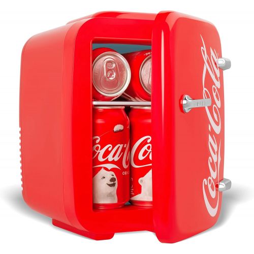  [아마존베스트]Coca-Cola Vintage Chic 4L Cooler/Warmer Mini Fridge by Cooluli for Cars, Road Trips, Homes, Offices and Dorms (110V/12V)