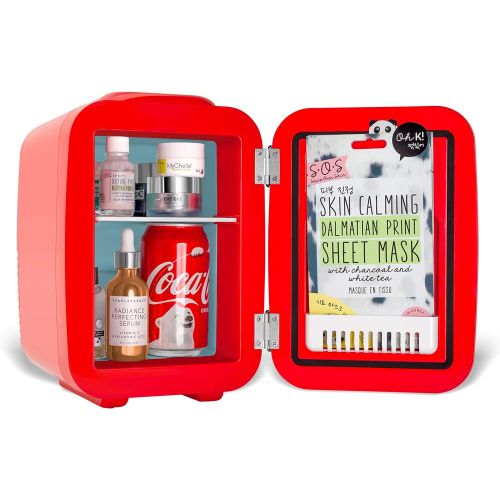  [아마존베스트]Coca-Cola Vintage Chic 4L Cooler/Warmer Mini Fridge by Cooluli for Cars, Road Trips, Homes, Offices and Dorms (110V/12V)