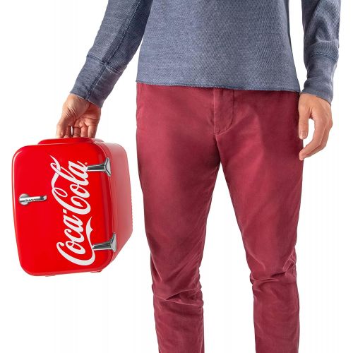  [아마존베스트]Coca-Cola Vintage Chic 4L Cooler/Warmer Mini Fridge by Cooluli for Cars, Road Trips, Homes, Offices and Dorms (110V/12V)