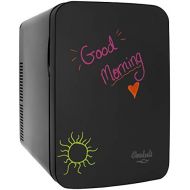 [아마존베스트]Cooluli Vibe Black 15 Liter Compact Portable Cooler Warmer Blackboard Mini Fridge for Bedroom, Office, Dorm, Car - Great for Skincare & Cosmetics (110-240V/12V)