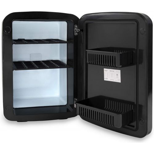  [아마존베스트]Cooluli Vibe Black 15 Liter Compact Portable Cooler Warmer Blackboard Mini Fridge for Bedroom, Office, Dorm, Car - Great for Skincare & Cosmetics (110-240V/12V)
